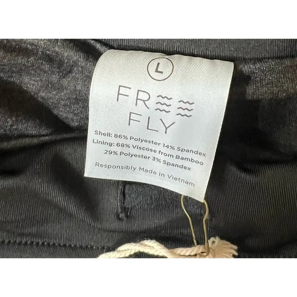 Free Fly Womens Bamboo Breeze Lined Black Shorts Size L 4 Inch Inseam - Picture 5 of 7